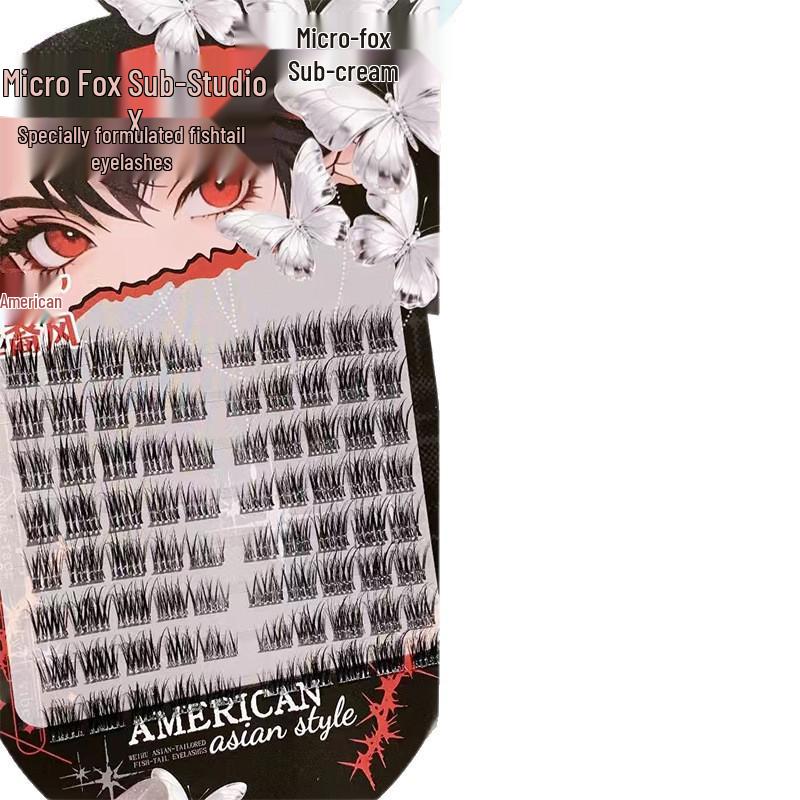 Xixi Petit Renard Queue de Poisson Déesse de la Lune Papillon Scintillant Cils Postiches Vifs - Série Renard Volant Incliné