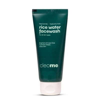 Cleome Rice Water Face Wash for Glass Skin |Niacinamide, Hyaluronic Acid, Aleo Vera | Brightenes and Evens Tone| for Women & Men 50 Gm