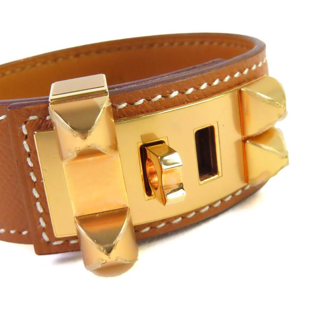 Excellent HERMES bracelet Collier de Chien 24 Bangle leather Women Used