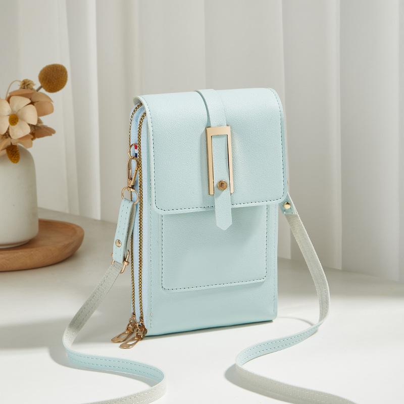 Women's bag new trend simple mobile phone bag crossbody solid color vertical wallet women's bag