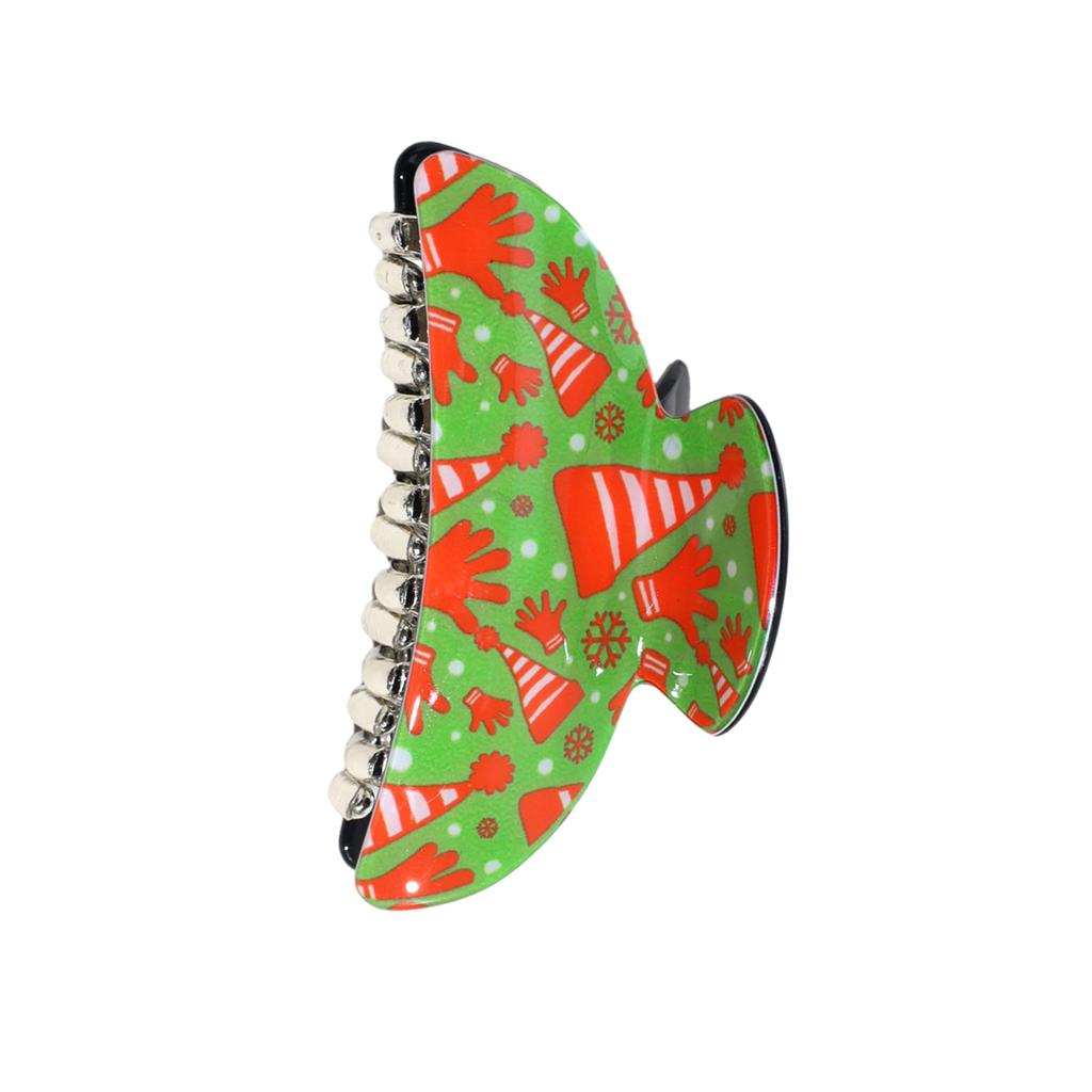 Christmas Theme Plastic Hair Claw Festival Photography Hair Accessories for Women Girls High Ponytail Anti-Slip Hairpins