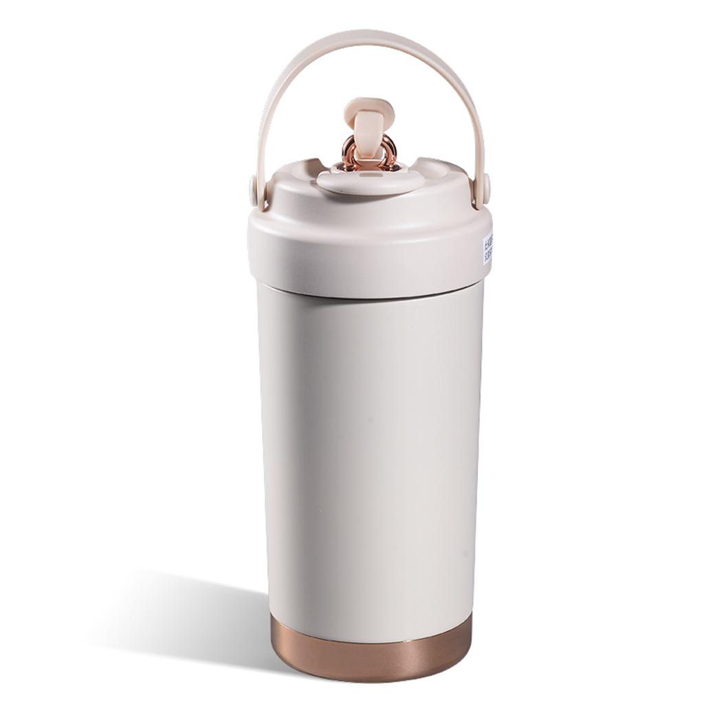 Ceramic Interior Thermal Cup for Women Large Capacity Double Layer Insulated Straw Water Bottle Leak Proof Drinkware