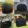 Waterproof BBQ Cover Grill Cover Anti Dust Rain Gas Charcoal Electric Barbeque Garden Grill Protection Outdoor 4 Sizes Black BLK