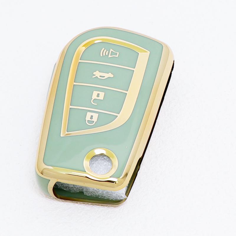 Auto Shell Holder Protector Fob For Toyota Highlander Camry RAV4 Aygo Yaris Keychain 4 Button Soft TPU Car Flip Key Cover Case