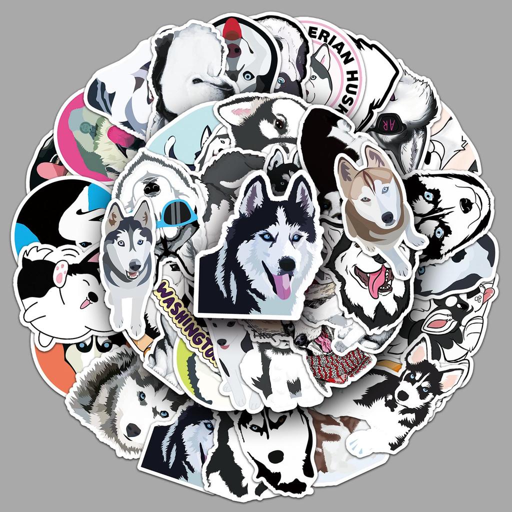 50 Husky Suitcase Stickers: Trendy Graffiti Decals for Laptops, Cars, and More