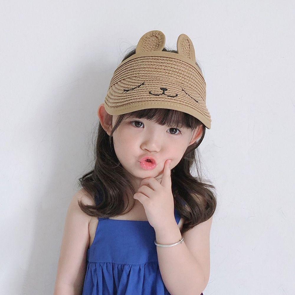 

Ear Summer Sunscreen Hat Kids Outdoor Hat Empty Top Hat Children Sun Visor Hat Korean Style Cap
