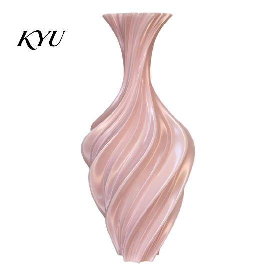 Charmante Heimdekorationsvase 3D-gedruckte Vase, Verdrehtes Wirbeldesign, Minimalistischer Tisch-Pflanztopf zur Stressbewältigung, Hydroponische Blume für Wohnzimmer