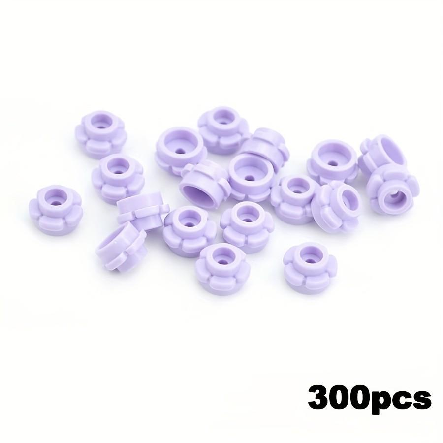 300PCS Round 1x1 with Flower Building Blocks 5 Petals Brick Particle Educational Toys Birthday Kid Gift