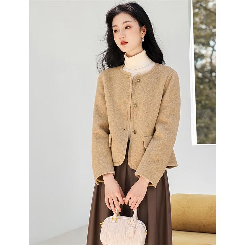 Short Double-Sided Wool Blend Coat
