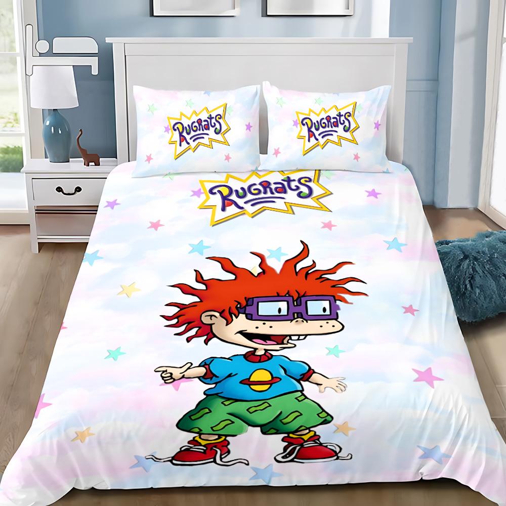 Cartoon Funny Duvet Cover Pillowcase Bedding Set R-Rugrats Adult Boy Girl Bedroom Decoration Children Single Double Large Size