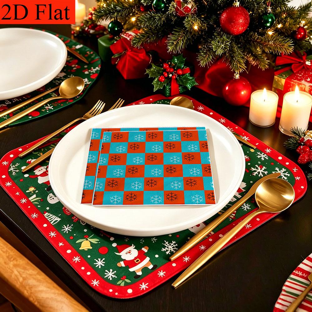 20pcs Disposable Napkins with Snowflake Pattern Print for Wedding,Parties,and Daily Use for Thanksgiving Fall Christmas Table Decoration