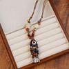 Bohemian Heart Pendant Necklace Vintage Ethnic Style Versatile Jewelry Women High-End