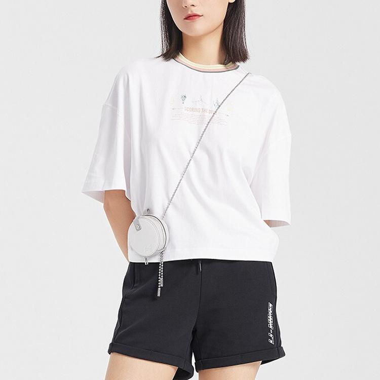 Li-Ning Casual Sports Series Loose Half Sleeve T-Shirt Women Tops White AHSQ246-3