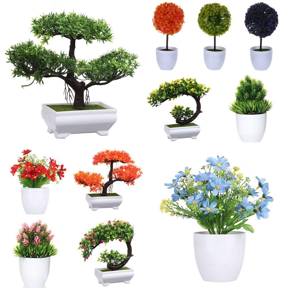 Ornamento Topiária Pinheiro Bonsai Artificial Decoração de Casa Simulação Vaso Plantas Realistas
