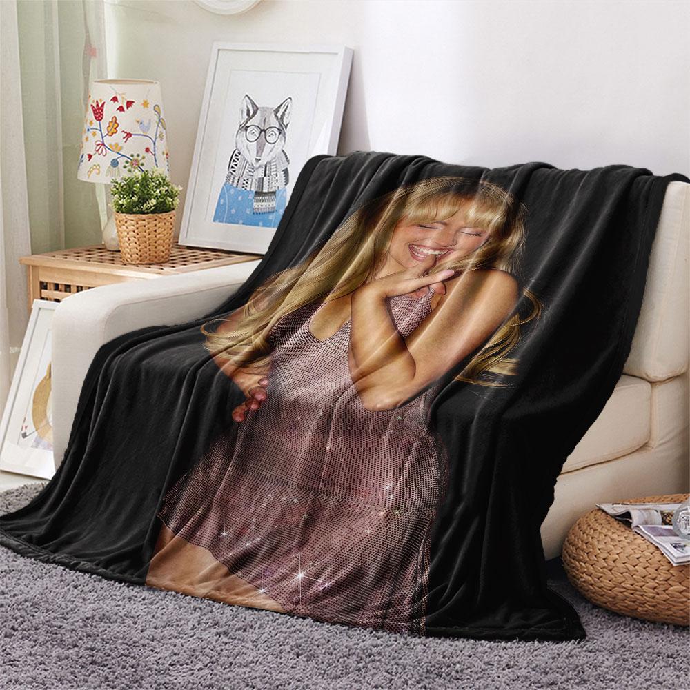Sabrina Printed Flannel Blanket, Soft Throw for Bedroom Sofa, Washable, Christmas Present, Great Gift.