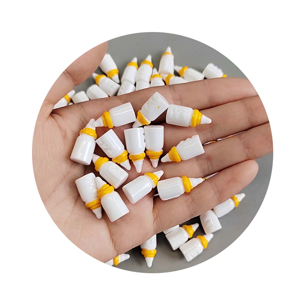 100PCS Resin Simulation Mini Milk Bottle Miniature Baby Cute Bottle Dolls House Accessories Fairy Garden Miniatures