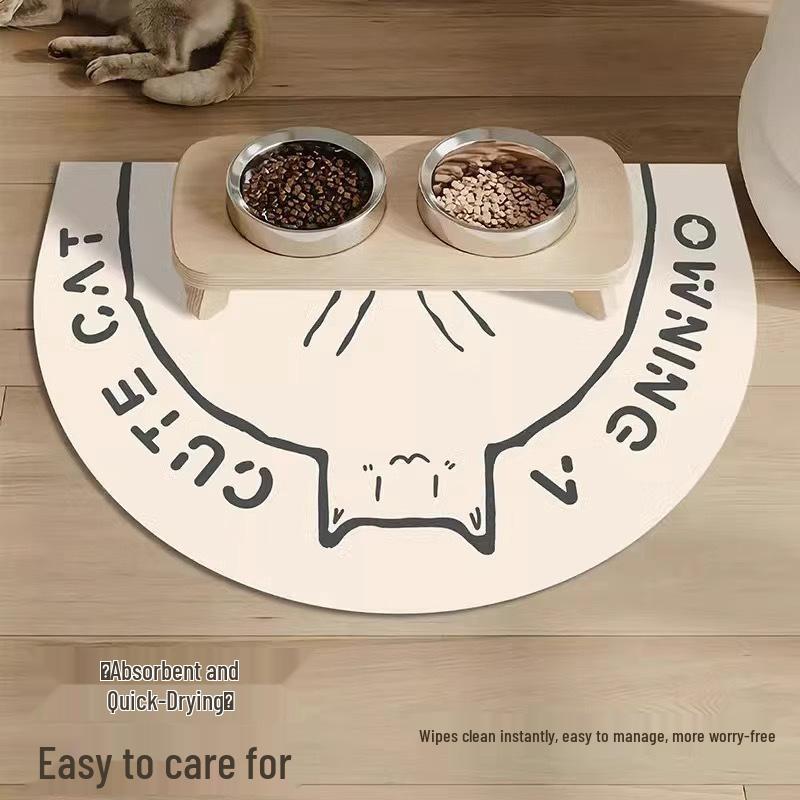 Pet-Specific Quick-Dry, Non-Slip Cartoon Diatomaceous Earth Mat for Cats & Dogs