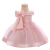 New Children's One-Shoulder Pearl Embroidered Princess Dress for Summer