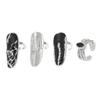 4pcs Comfortable Nail Art Rings Adjustable Opening Fingernail Ring Delicate Fingertip Rings Set Accessory for Women