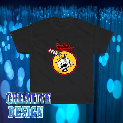 Nuova T-shirt con logo Famous Music Records di Nervous Records Divertente Taglia USA dalla S alla 5XL