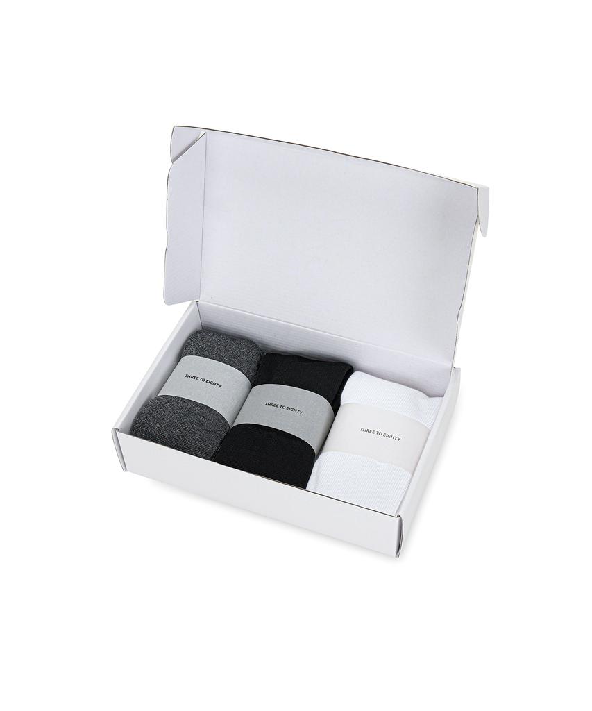 THREE TO EIGHTY Logo Cushion Crew Socks (Set)