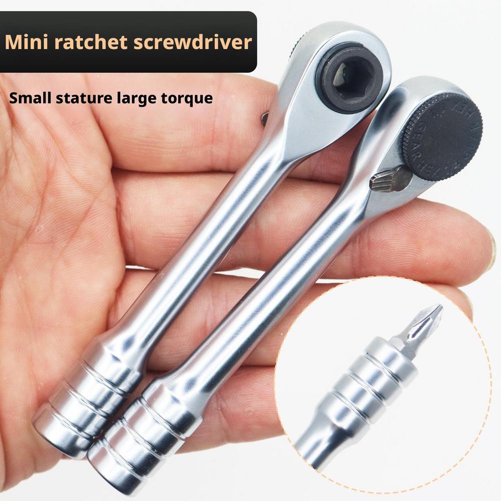 Mini Ratchet with Drill Socket Small Repair and Installation Tools for Daily Maintenance Bicycle Tools Car Tools R3U6