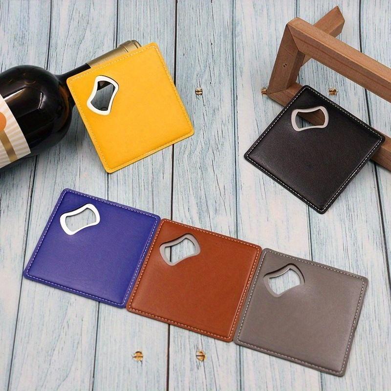 1Pc Personalized Groomsmen PU Leather Stainless Steel Beer Bottle Opener