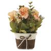Plastic Artificial Potted Flower Pink, Purple, Yellow 7.48in Faux Flower Arrangement Potted Flower Simulated Bouquet Ornament