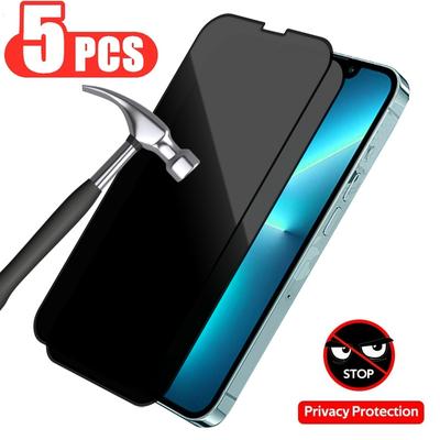 5PCS Privacy Screen Protector for IPhone 14 13 12 PRO MAX Full Cover Anti-Spy Glass for IPhone 11 Pro XS XR 7 8 Plus Private