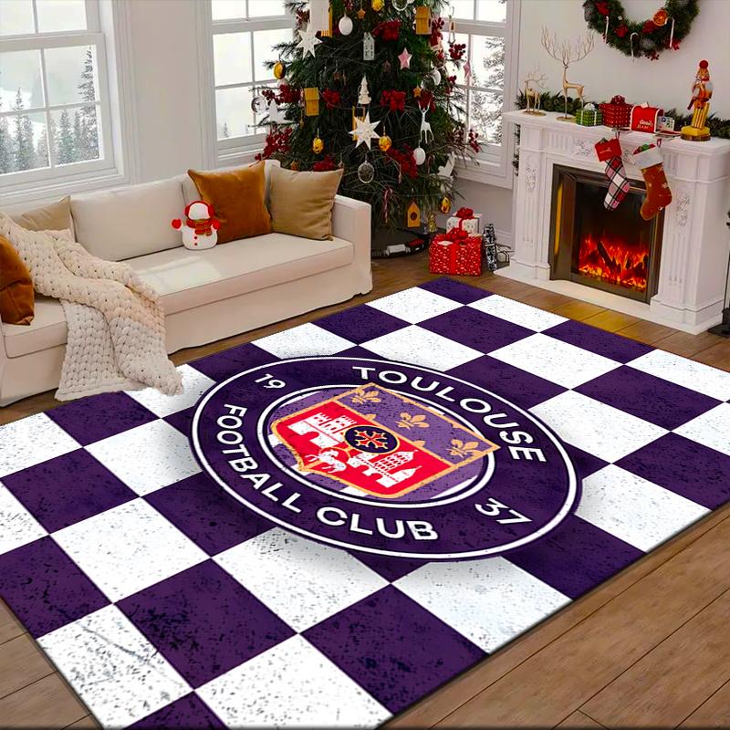 1PC Toul-ouse Football Rug Game Carpet, Floor Mat for Bedroom Living Room Entryway Rug, Home Decor Idea Gift for Christmas Birthday