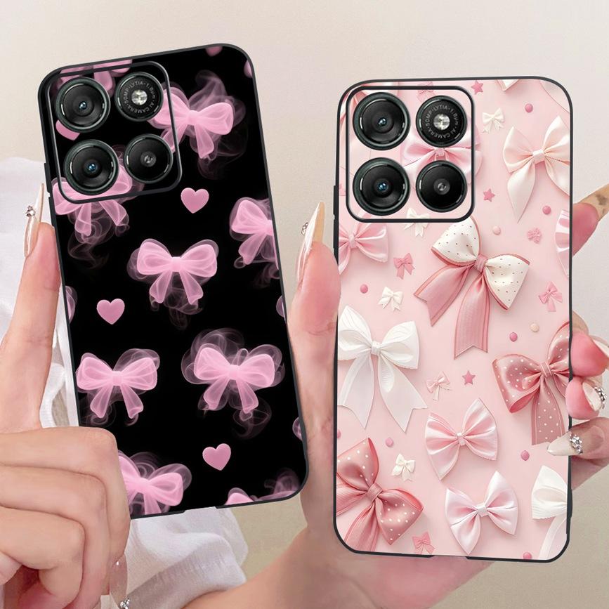 Etui do Motorola Moto G17 Power G15 Power MotoG15 Miękki Czarny Silikonowy Pokrowiec Malowanie Kwiatowe Motyl Smok Kot Funda