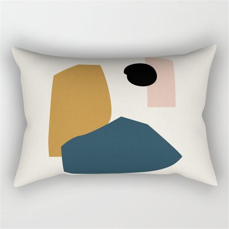 Nordic-style Irregular Geometric Lumbar Cushion | 3050 Rectangular Sofa Pillowcase Removable