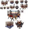 High-quality Plastic Wrestler Action Figure Set For Children's Play Includes 4 Wrestlers And A Four-sided Arena