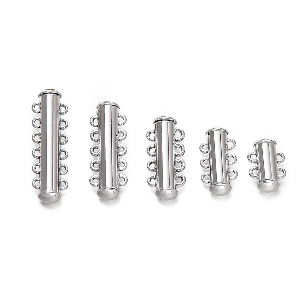 5 шт./Лот 2~6 Нитей Сплавные Скользящие Трубчатые Застежки-Коннекторы для DIY Многослойных Ожерелий Браслетов Изготовления Украшений 2 Rows