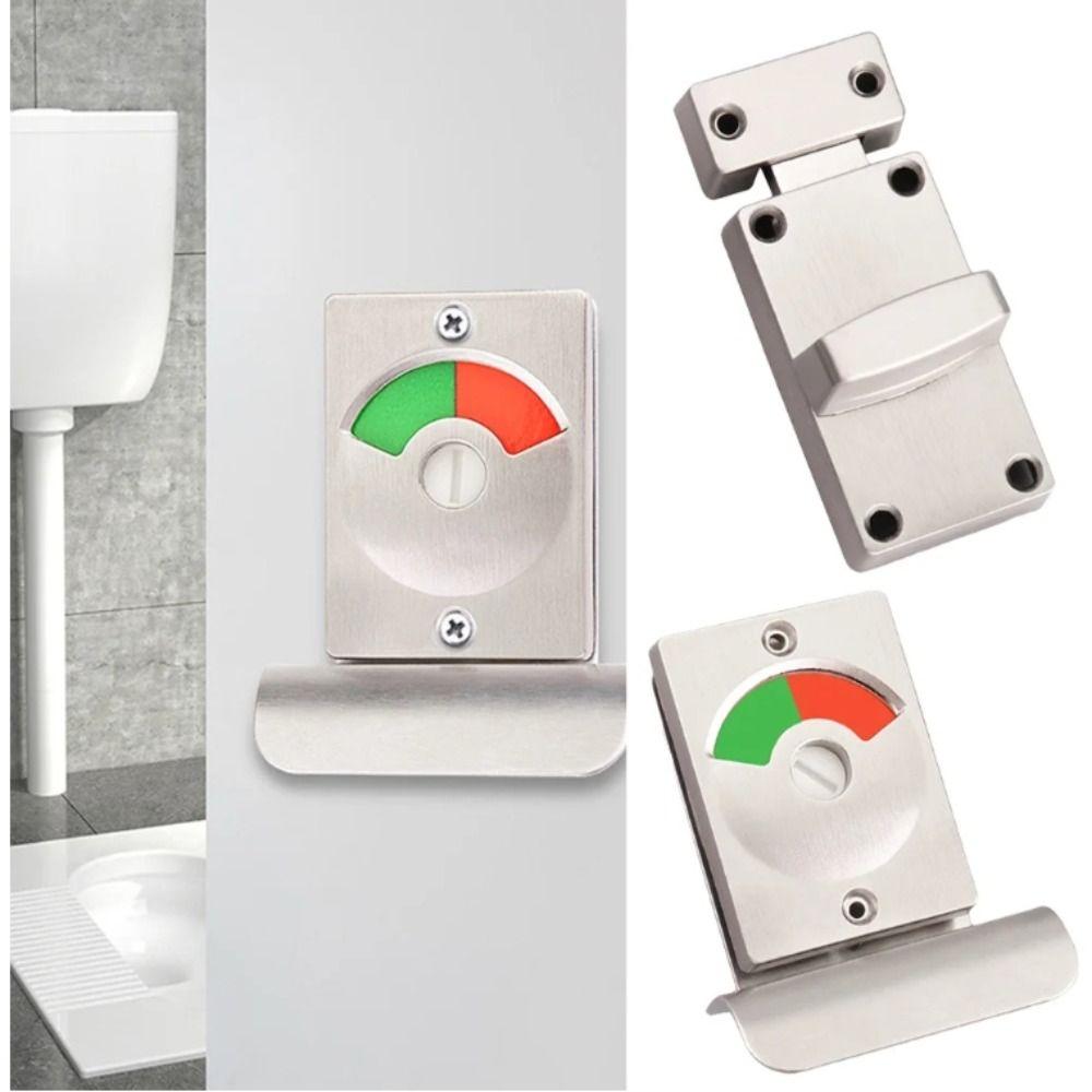 Smooth Operation Stainless Steel Partition Door Lock Metal Indicator Door Lock  Restroom