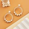 Versatile Fashion Inlaid Imitation Pearl Material Elegant Retro Style Stud Earrings Simple Commute