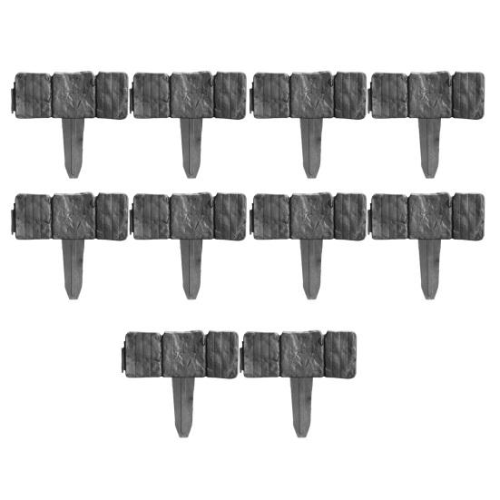 Plastic Garden Fence No Dig Garden Edging Panels Landscaping Border Panels Retaining Fence for Flower Beds Lawns Paths