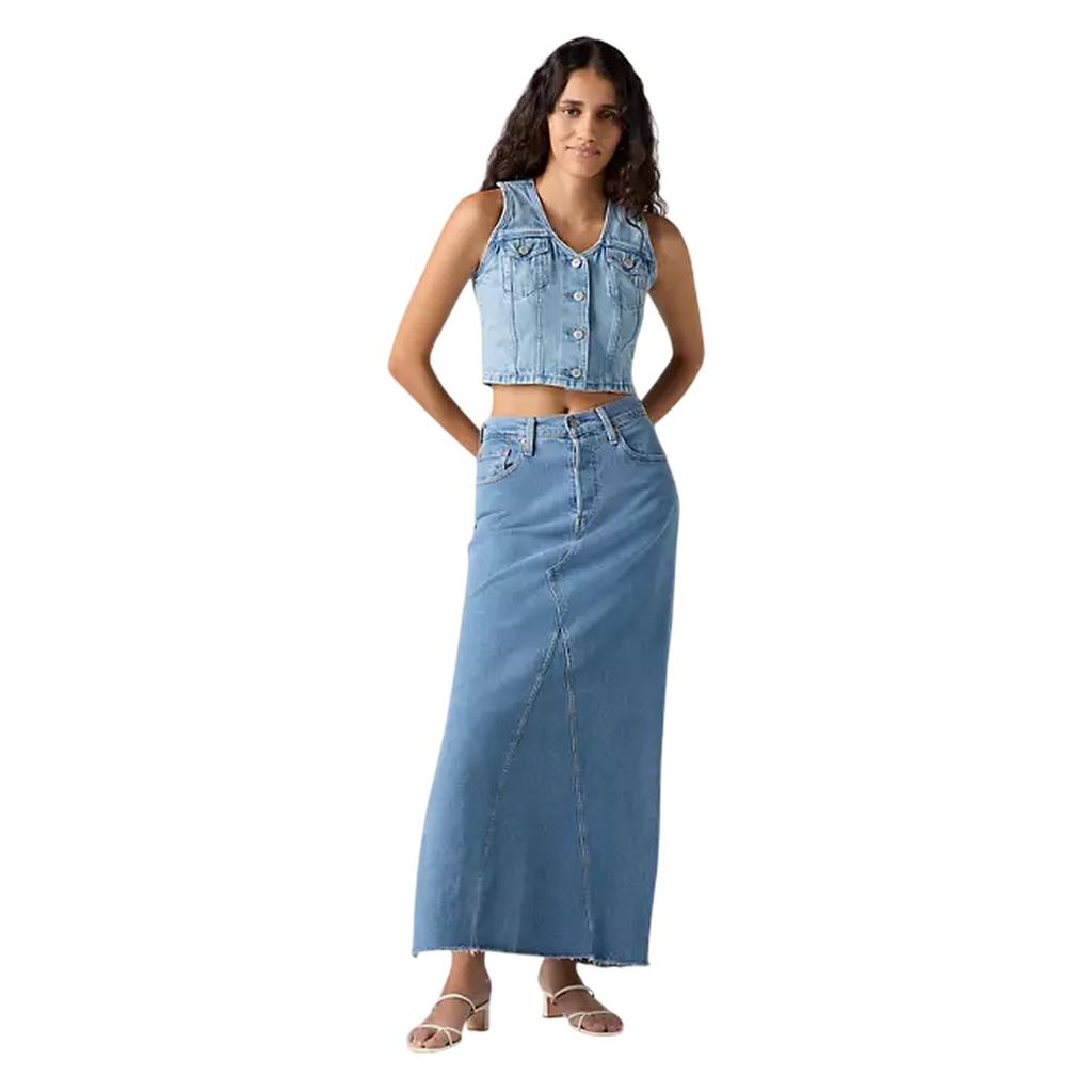 Levis Womens/Ladies Denim Side Slit Long Skirt