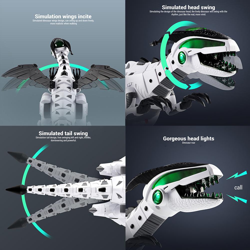 Mist Spraying Robot Dragon Toy Kids Walking Dinosaur Fire Breathing Water Spray with Lights and