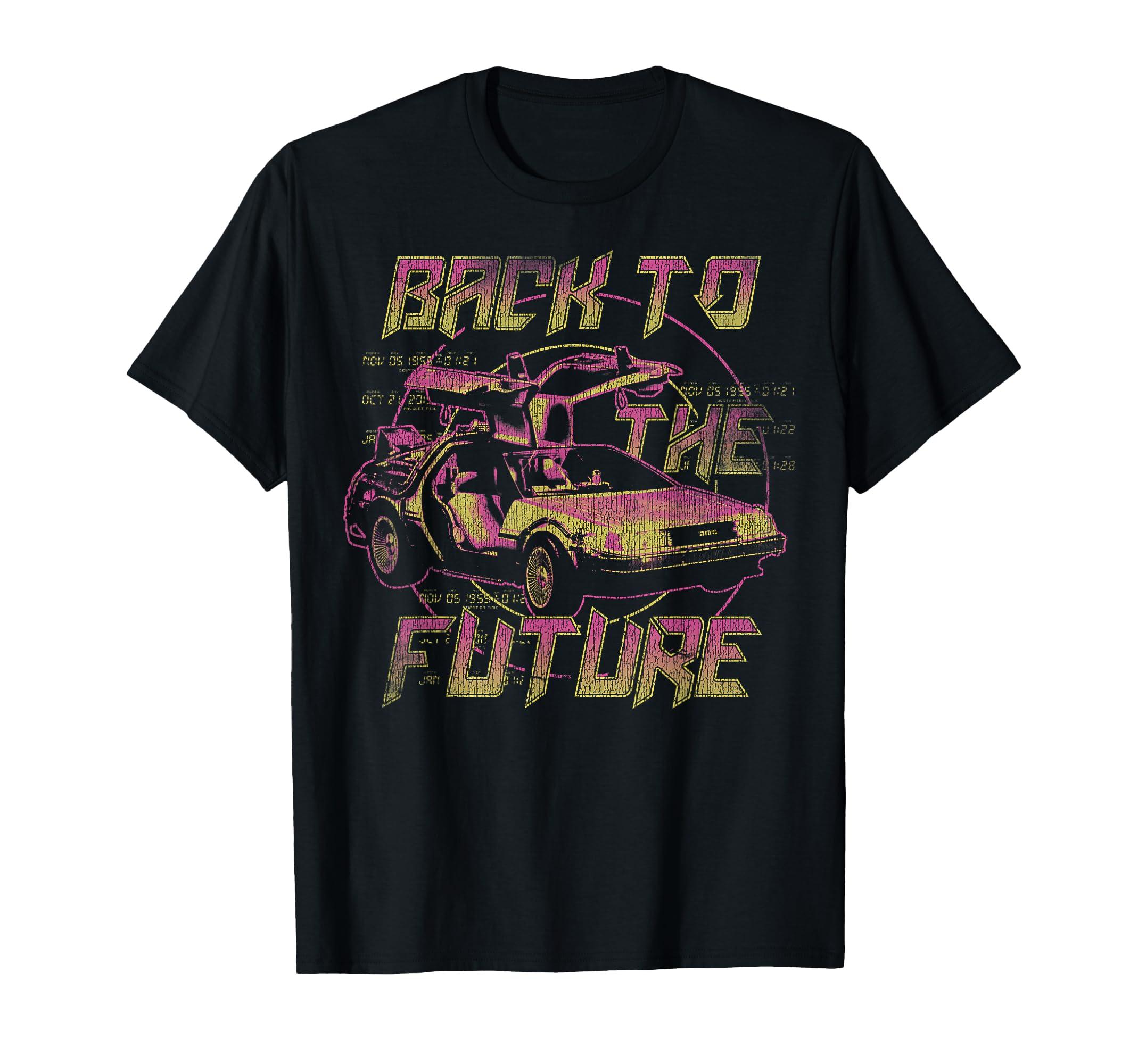 Back to the Future Neon Fade DeLorean T-Shirt