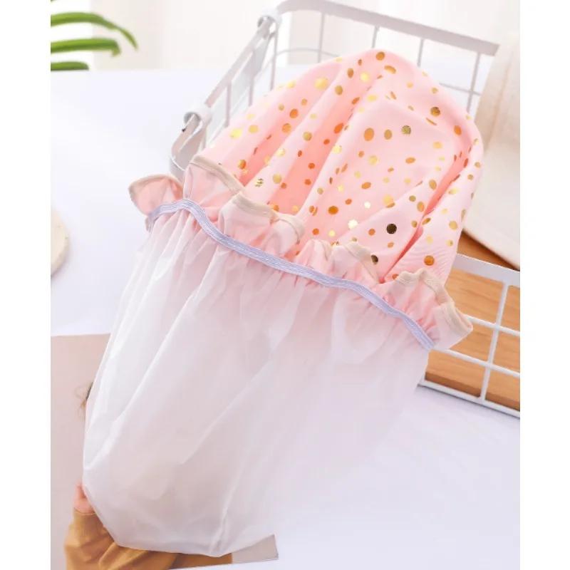 Double Shower Cap Waterproof Hair Cap Hot Gold Printed Terylene Cotton Shower Hat Bathing Comfortable Women Eco-Friendly