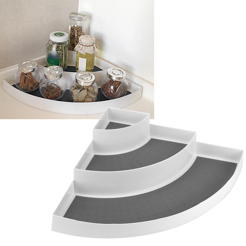 Kitchen Cabinet 3 Tier Corner Shelf Organizer Spice Seasoning Bottle Holder Rack Storage Tool