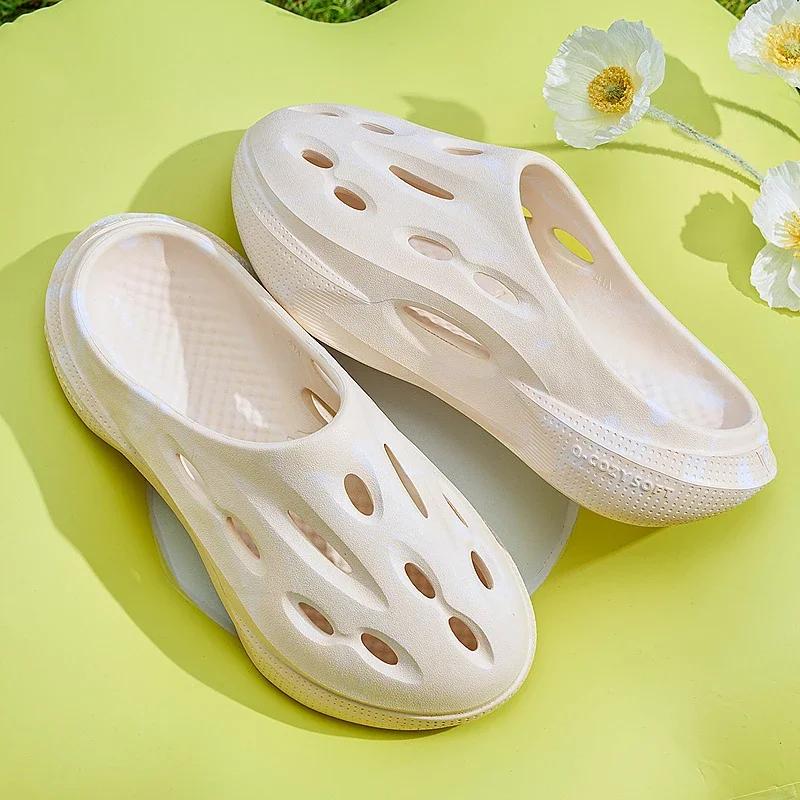 

QIAODAN Women s 2025 Summer New Sports Slippers Outdoor Soft Sole Comfortable Lightweight Hollow-out Beach Sandals XM26241102 35 чорний