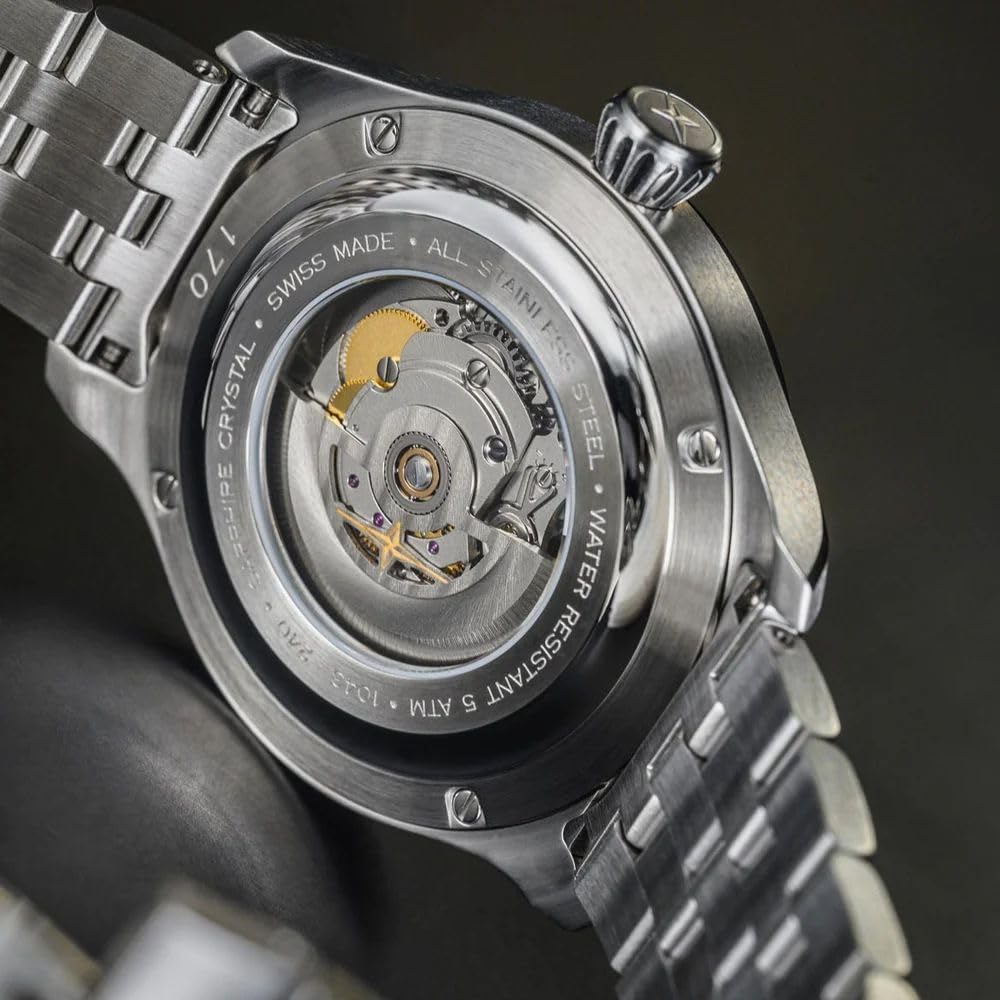 Davosa Newton Speedometer Automatic Swiss Silver Watch, Made, 161.587.20, Men's,