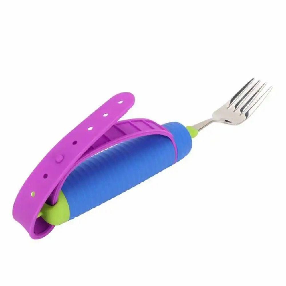 2Pcs/Set Nonslip Elderly Spoon Utensils Rotatable Food Aid Spoon Handicapped People