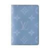 Pocket Organizer Logo Flap Closure Monogram Coated Canvas Taiga Leather Wallet Men Wallet Sky-Blue M14112