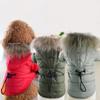 Pet Dog Winter Coat Warm Padded Jacket with Adjustable Hood and Drawstring for Small Medium Large Dogs Outdoor Wear