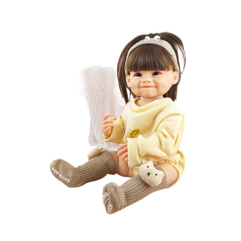 Păpușă Reborn din Vinil Moale de 55cm: Jucărie adorabilă pentru bebeluși de îmbrăcat pentru zile de naștere