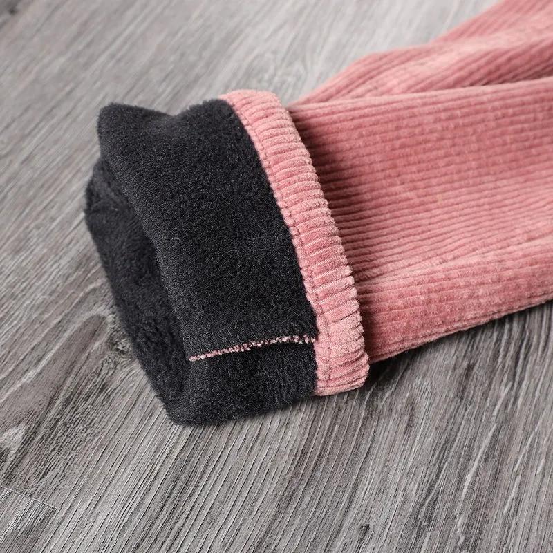 Winter Verdicken Baggy Haremshose Damen Hohe Taille Lässig Warm Samtgefüttert Hose Pantalones Schnee Kleidung Kord Ankle-length Spodnie