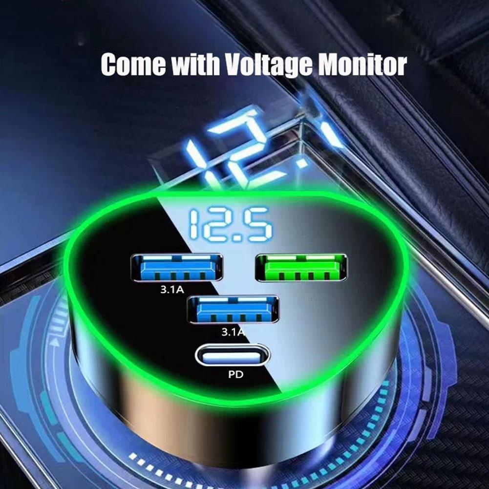 

Heart-shaped Four-ports Car Charger Fast Charging Cigarette Phone Lighter Conversion Accessories Charger Head Adapter P5C2